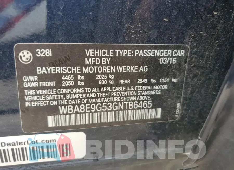 WBA8E9G53GNT86465 Photo# 12