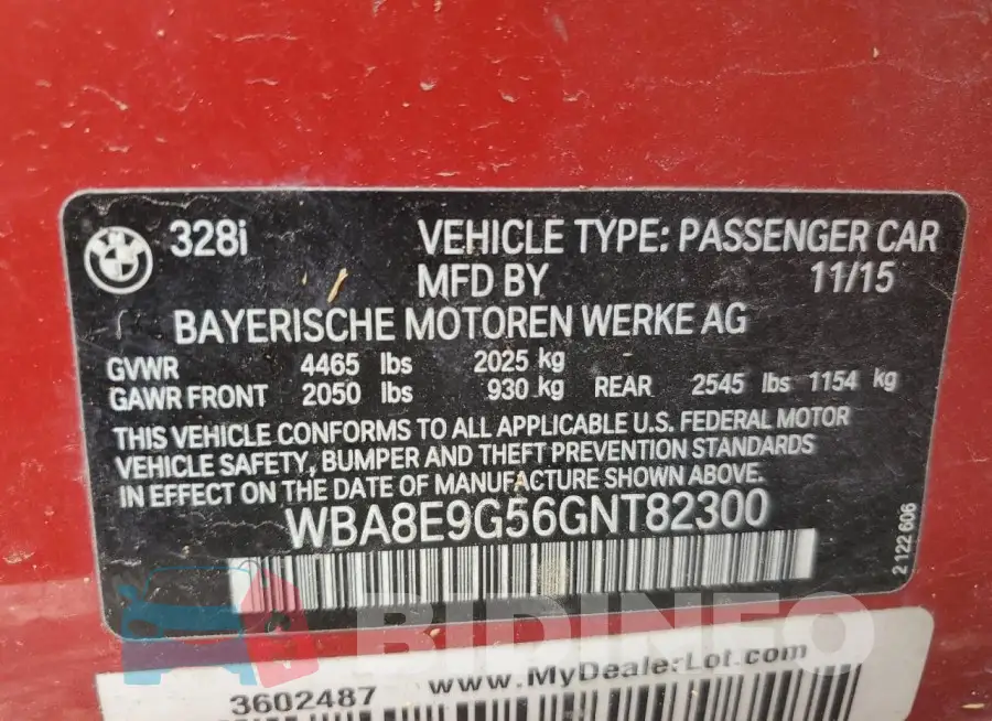 WBA8E9G56GNT82300 Photo# 12