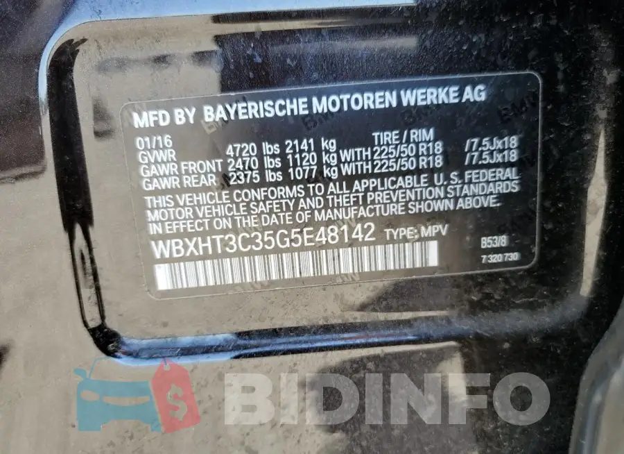 WBXHT3C35G5E48142 Photo# 13