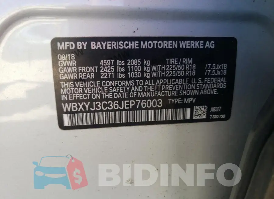 WBXYJ3C36JEP76003 Photo# 13