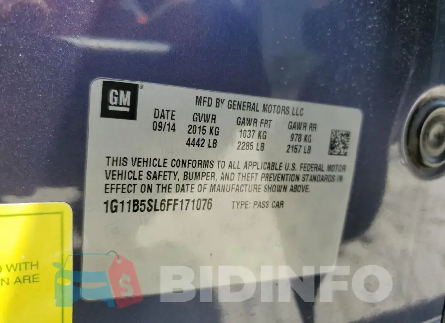 1G11B5SL6FF171076 Photo# 12
