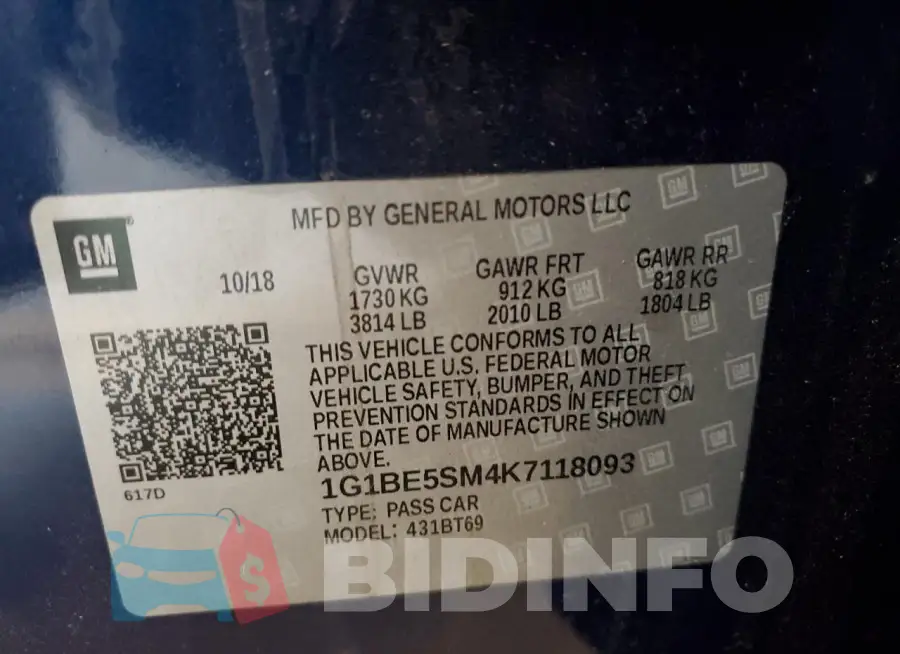 1G1BE5SM4K7118093 Photo# 12