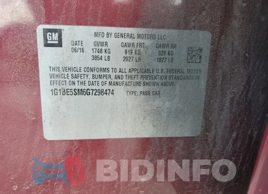 1G1BE5SM6G7298474 Photo# 12