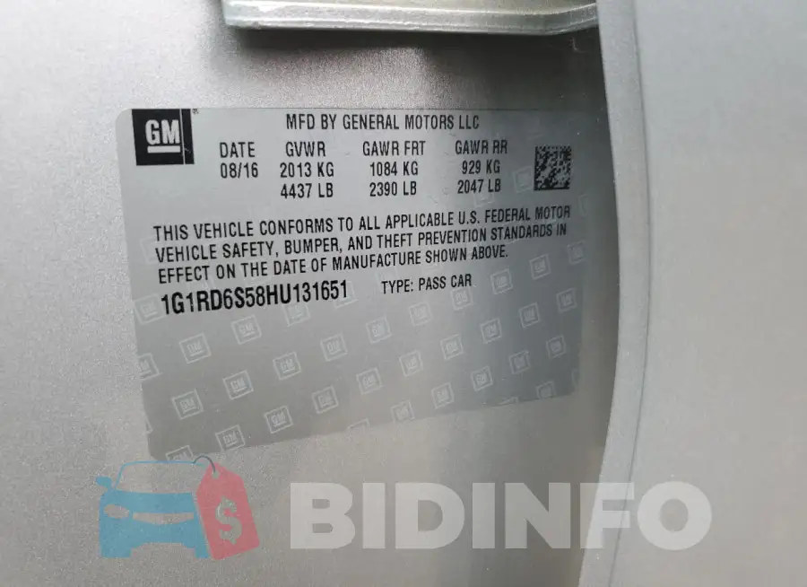 1G1RD6S58HU131651 Photo# 13