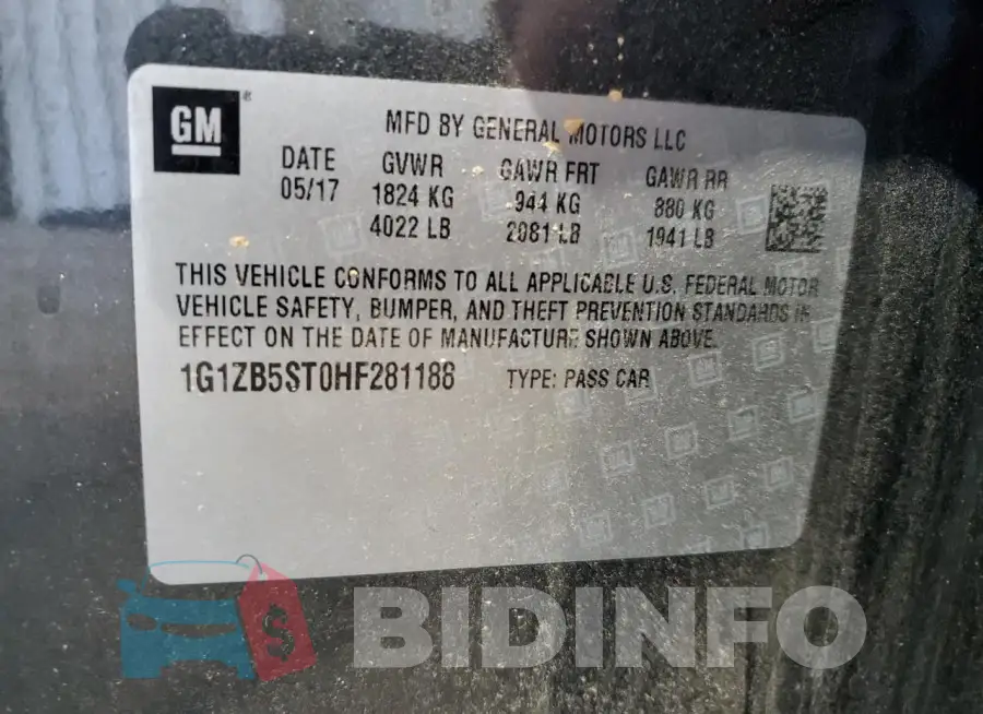 1G1ZB5ST0HF281188 Photo# 12