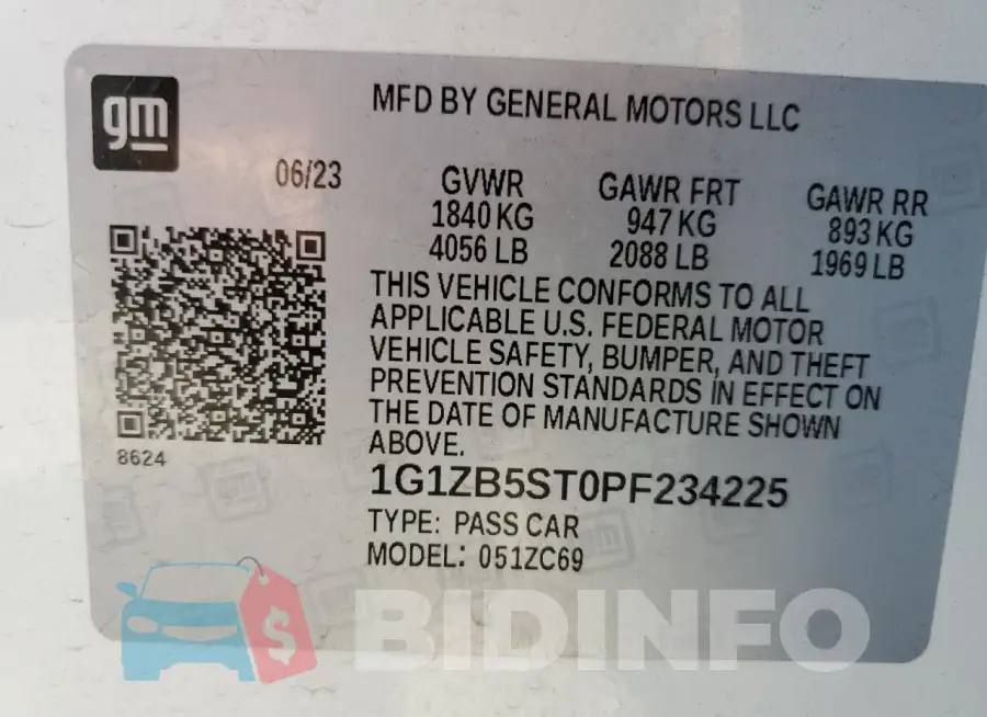 1G1ZB5ST0PF234225 Photo# 12