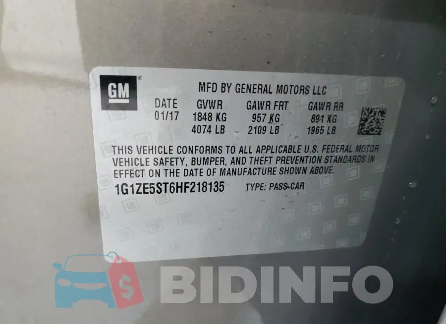 1G1ZE5ST6HF218135 Photo# 12