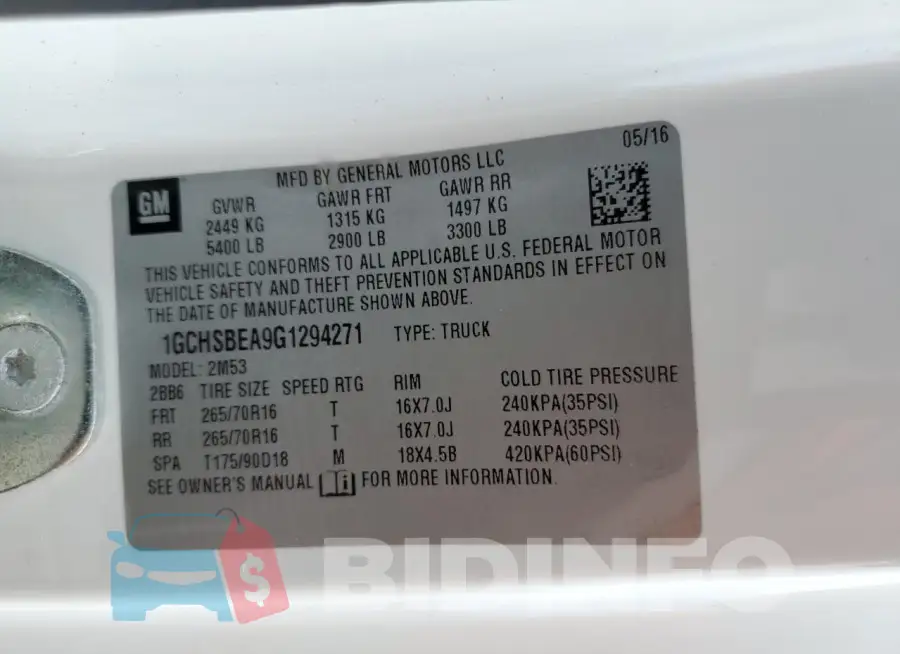 1GCHSBEA9G1294271 Photo# 12