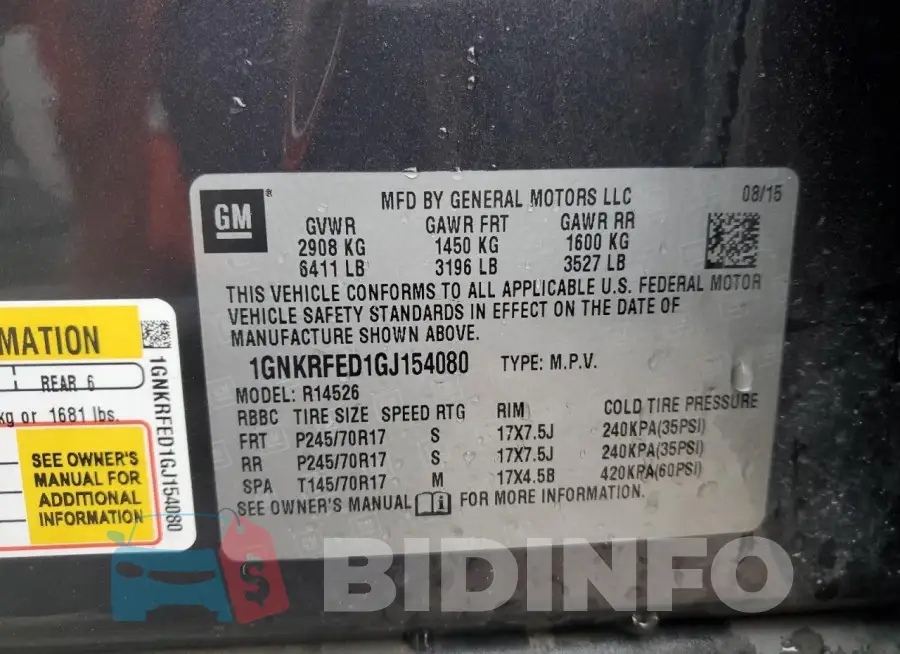 1GNKRFED1GJ154080 Photo# 13