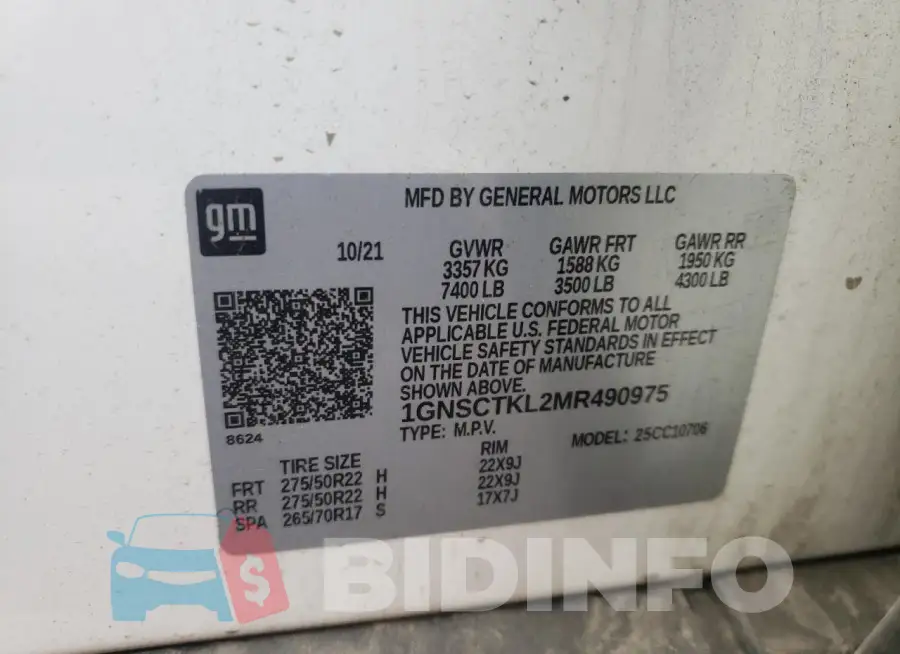 1GNSCTKL2MR490975 Photo# 13