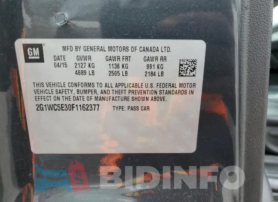 2G1WC5E30F1162377 Photo# 12