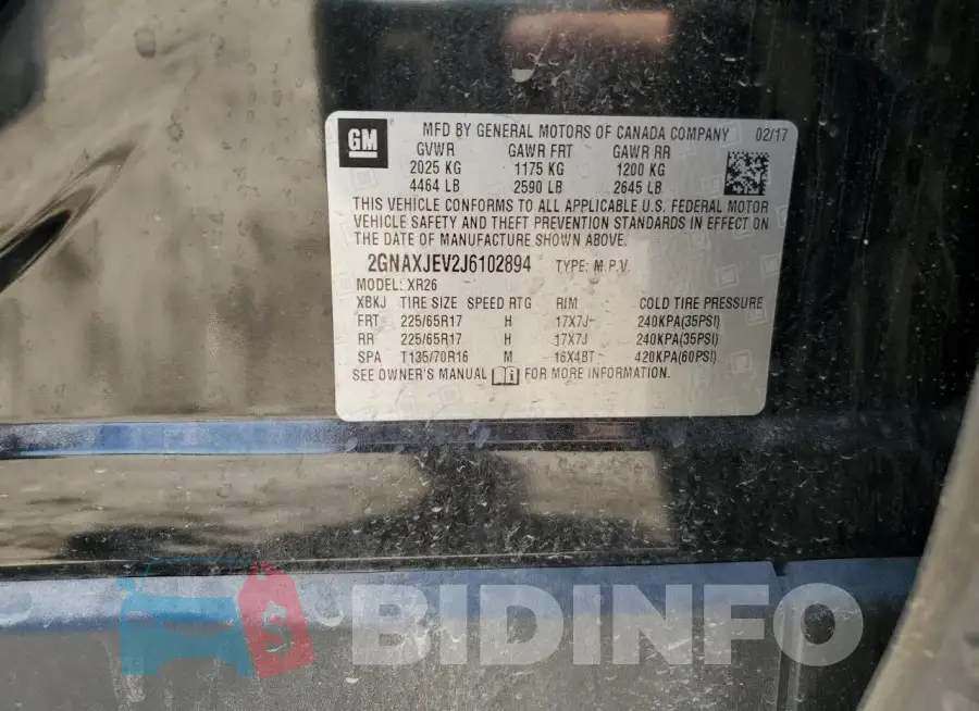 2GNAXJEV2J6102894 Photo# 13