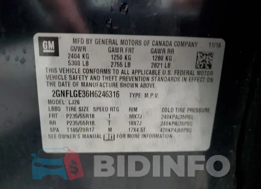 2GNFLGE36H6246316 Photo# 13