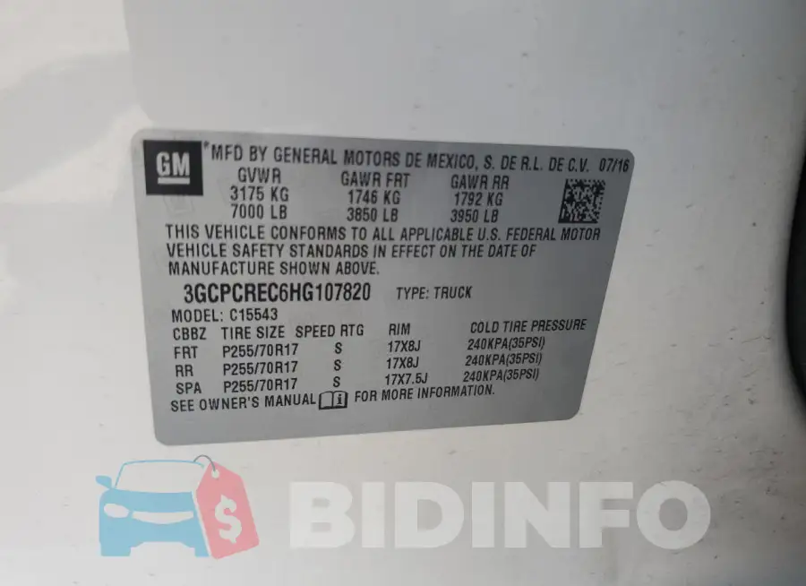 3GCPCREC6HG107820 Photo# 12