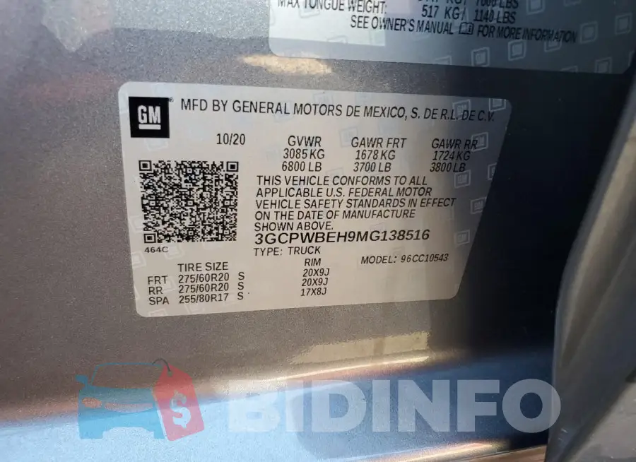 3GCPWBEH9MG138516 Photo# 12