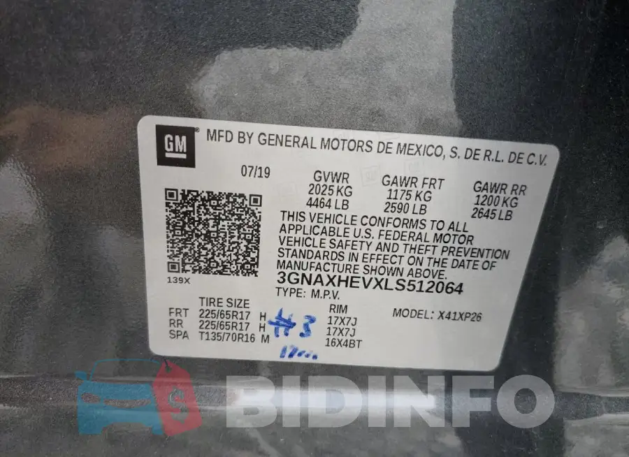 3GNAXHEVXLS512064 Photo# 14