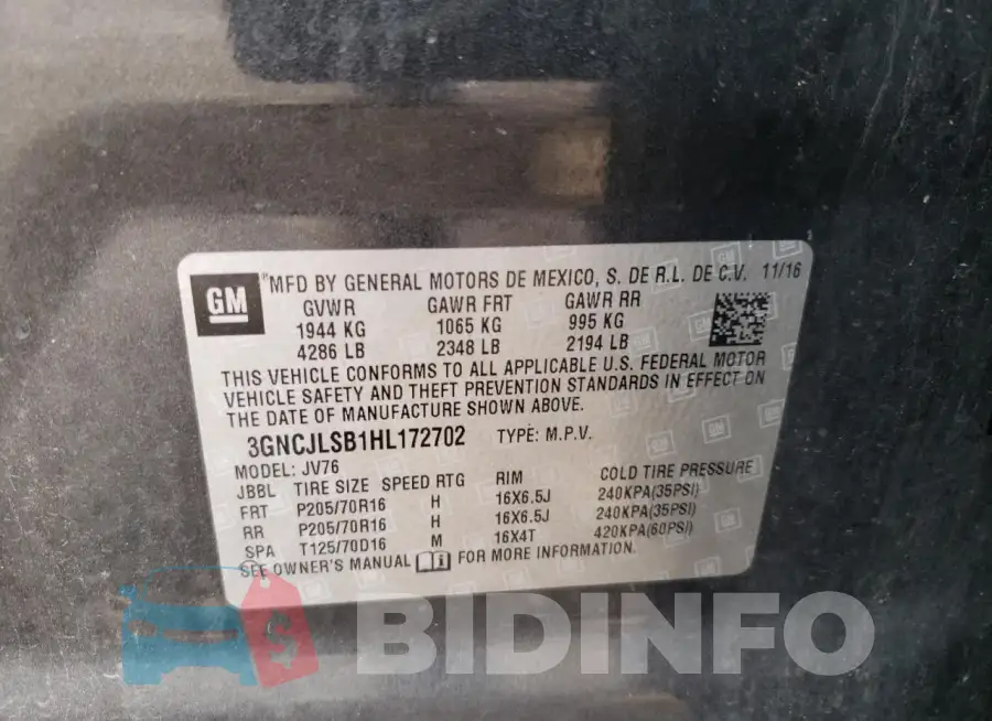 3GNCJLSB1HL172702 Photo# 13