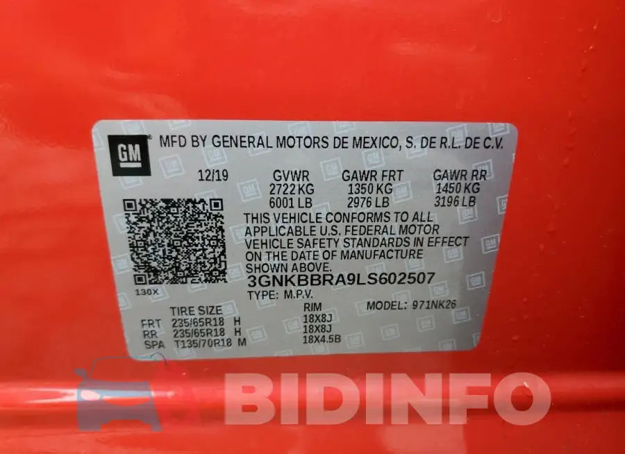 3GNKBBRA9LS602507 Photo# 13