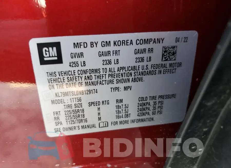 KL79MTSL0NB129174 Photo# 12