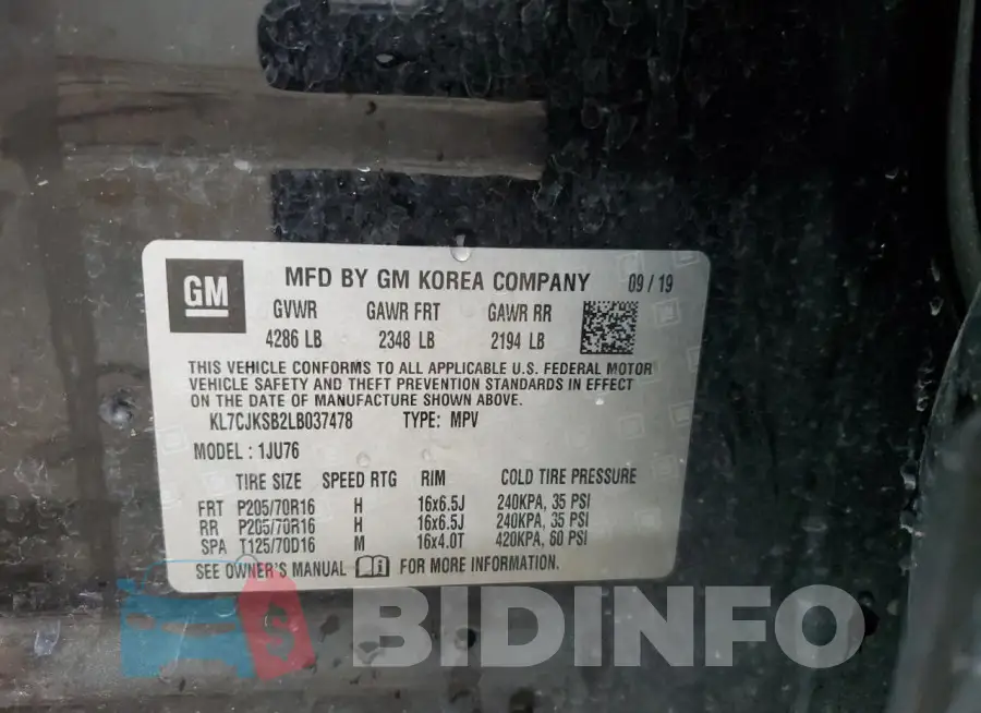KL7CJKSB2LB037478 Photo# 12