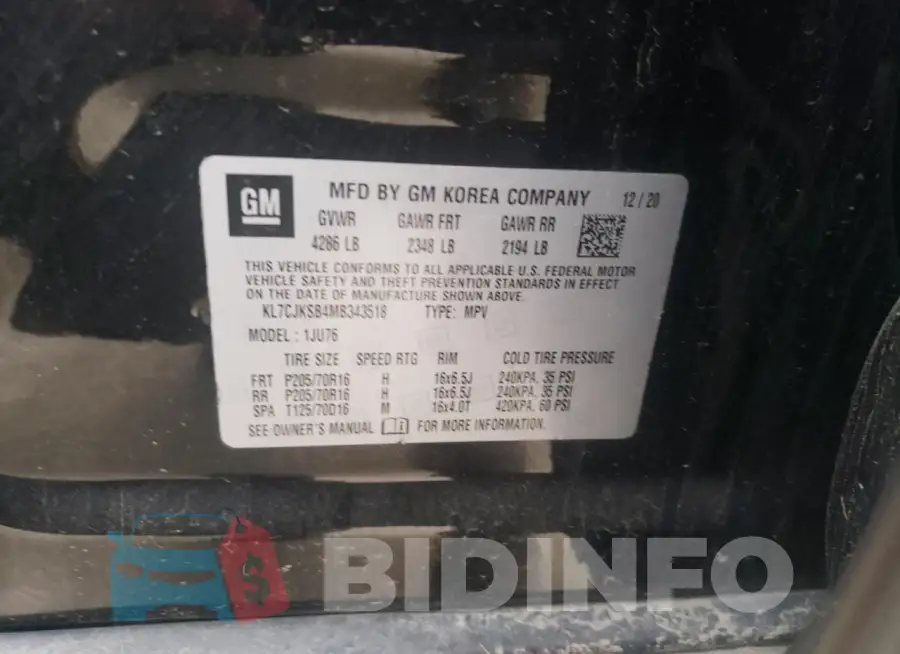 KL7CJKSB4MB343518 Photo# 13