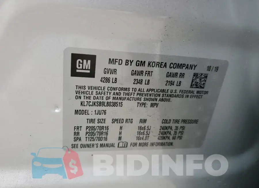 KL7CJKSB9LB038515 Photo# 13