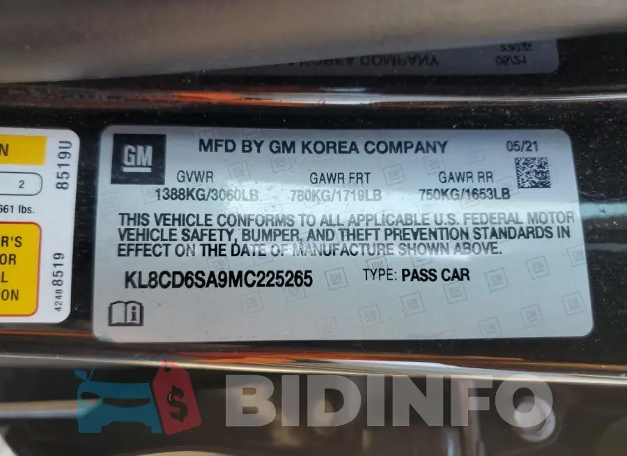 KL8CD6SA9MC225265 Photo# 12