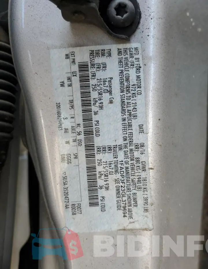 1FADP3F23GL379694 Photo# 13
