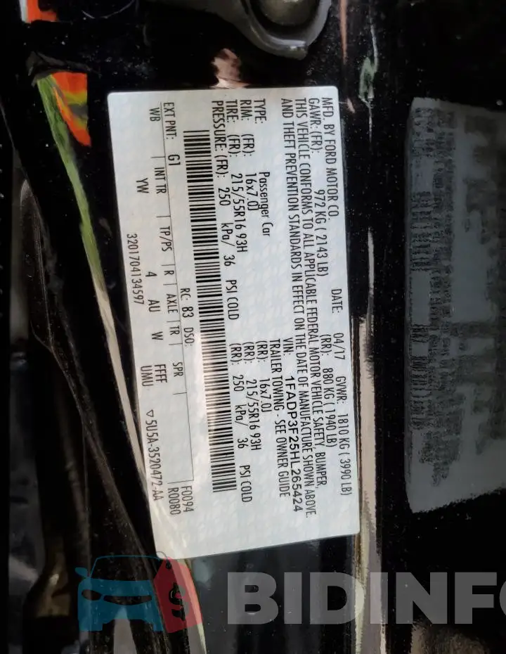 1FADP3F25HL265424 Photo# 12
