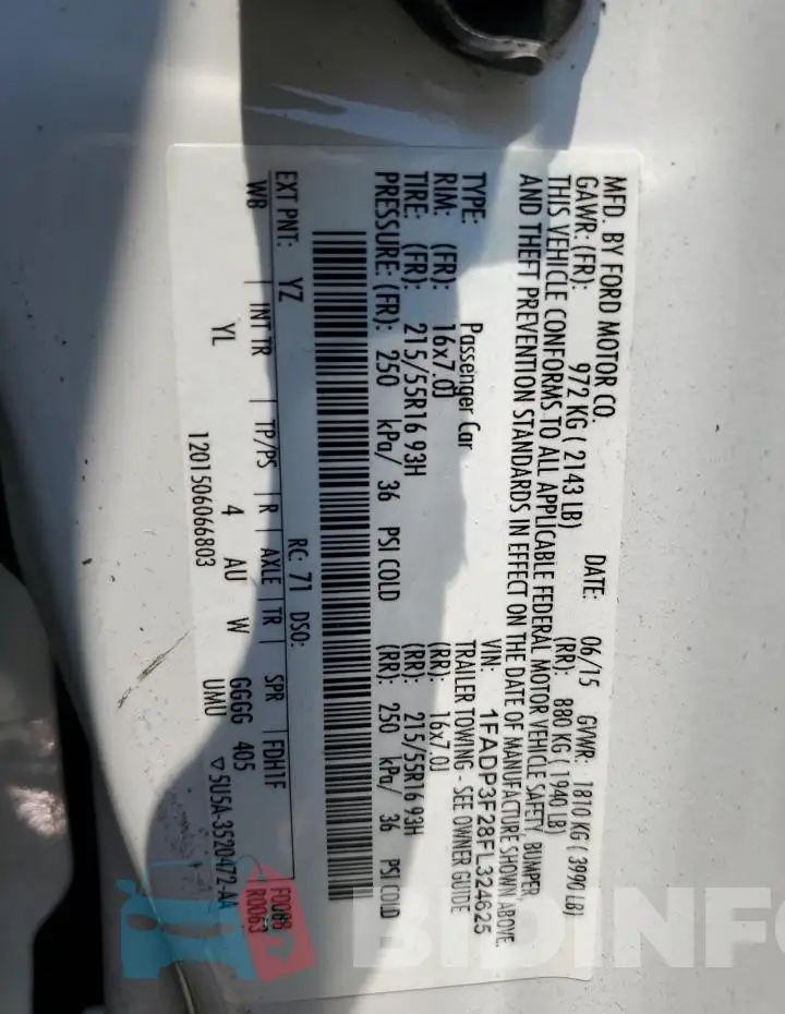1FADP3F28FL324625 Photo# 12