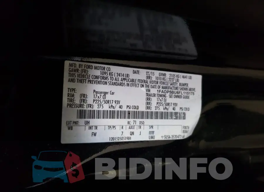1FADP5BU6FL115175 Photo# 12