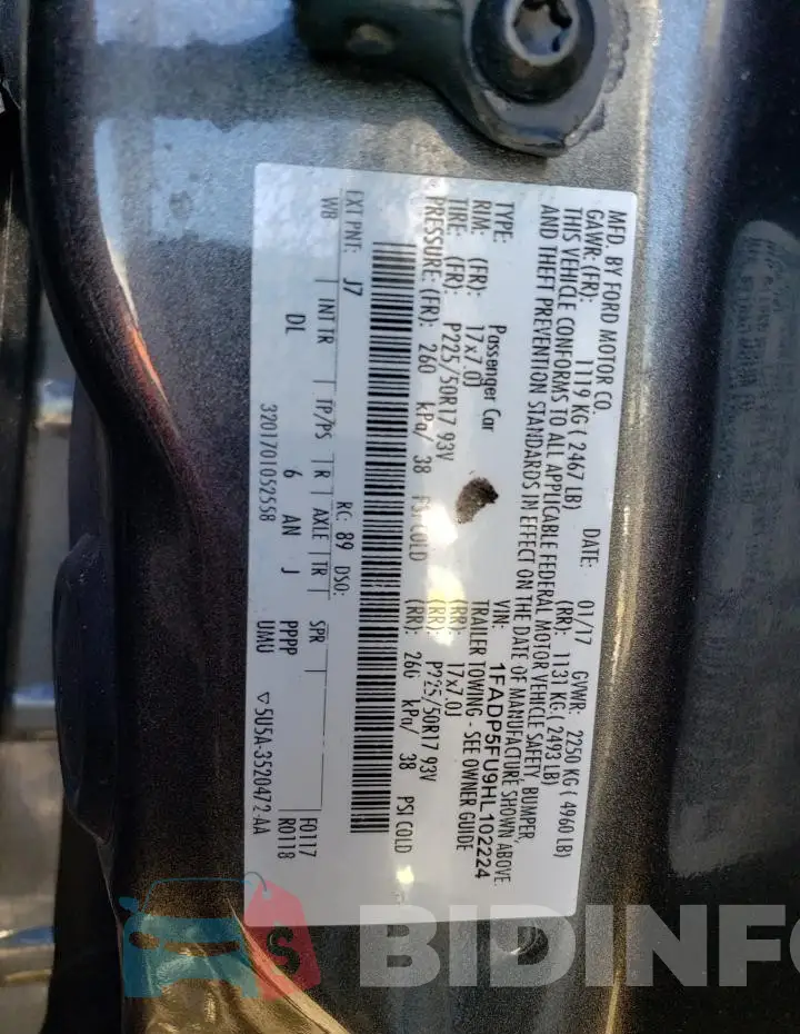 1FADP5FU9HL102224 Photo# 12