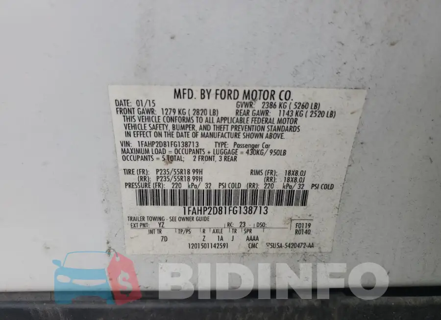 1FAHP2D81FG138713 Photo# 12
