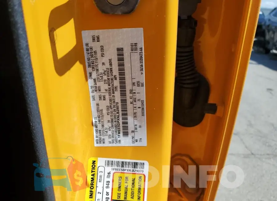1FMEE5DPXNLB29070 Photo# 13