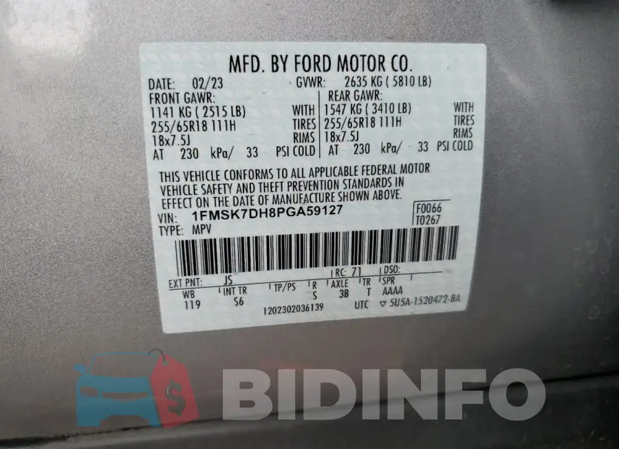 1FMSK7DH8PGA59127 Photo# 13