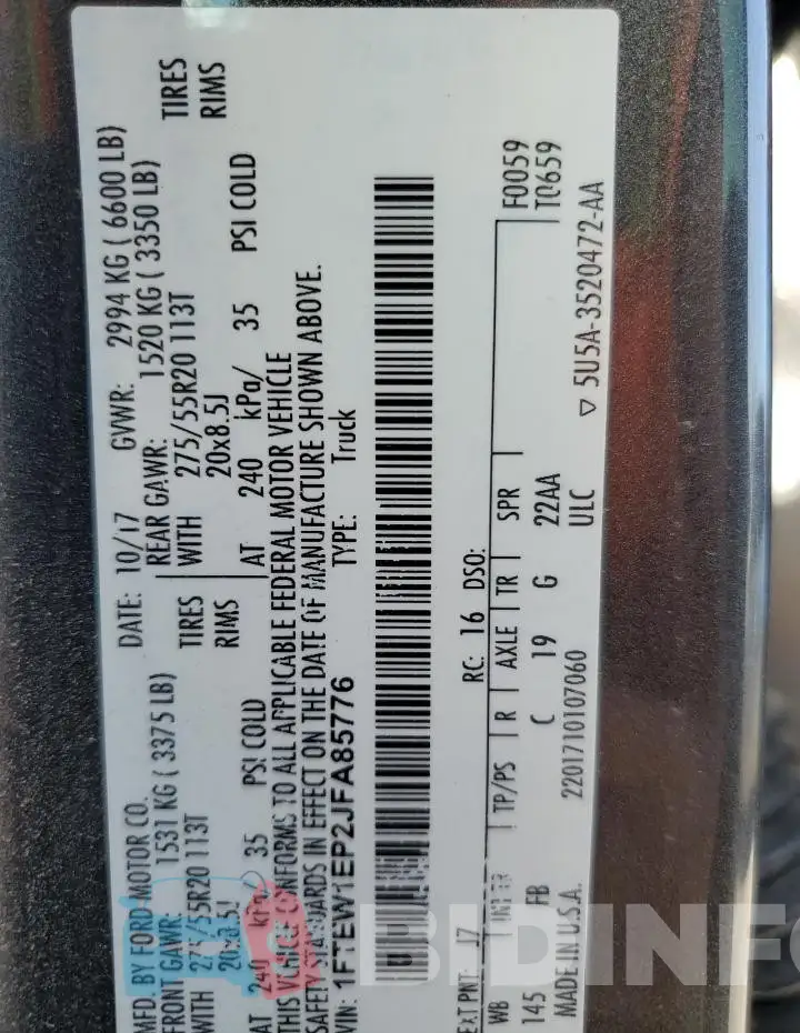 1FTEW1EP2JFA85776 Photo# 12
