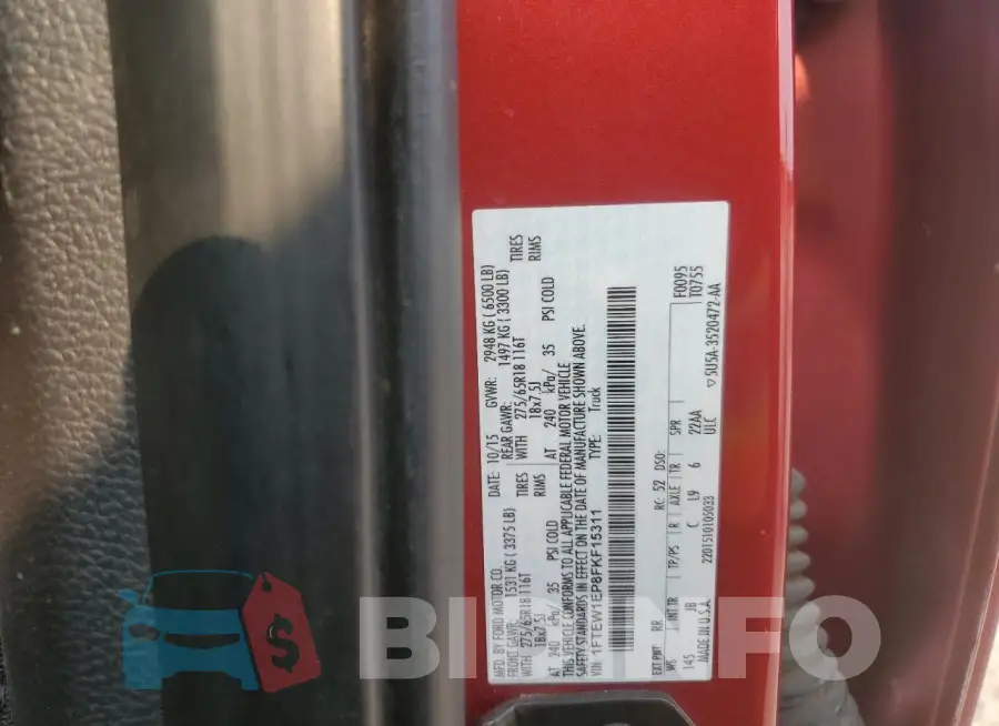 1FTEW1EP8FKF15311 Photo# 12