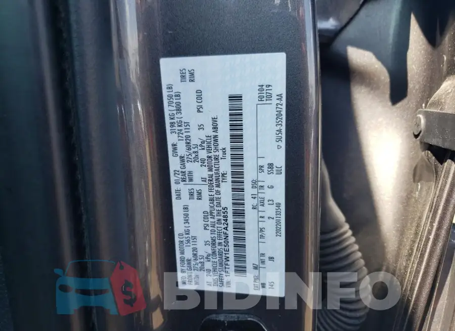 1FTFW1E50NFA24855 Photo# 12
