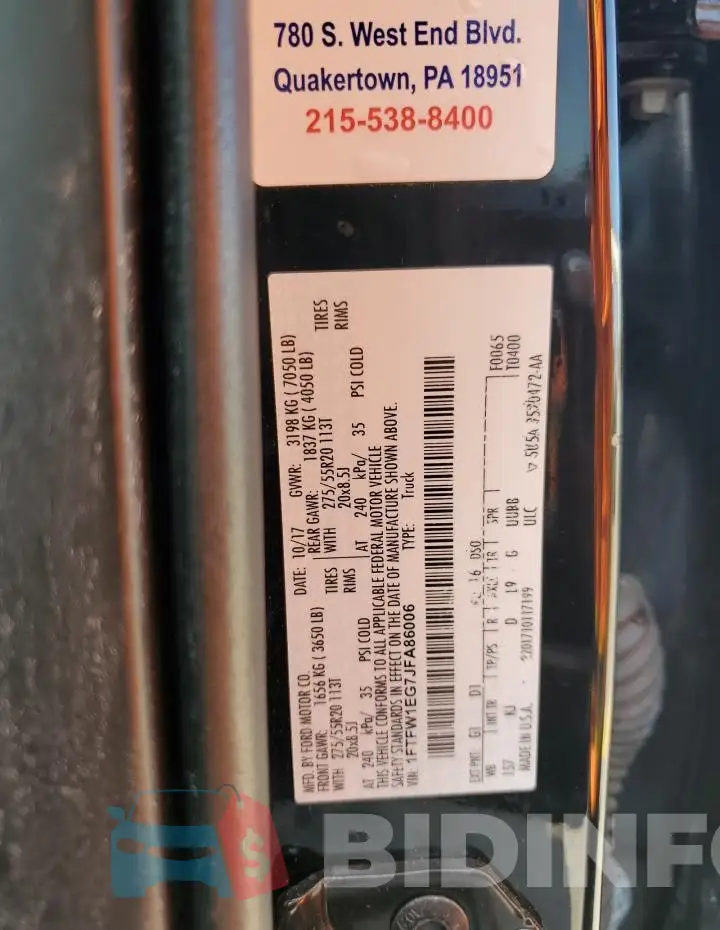 1FTFW1EG7JFA86006 Photo# 13