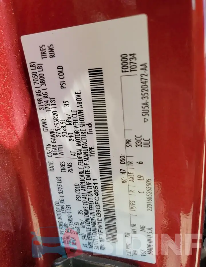 1FTFW1EG9GFC46511 Photo# 12