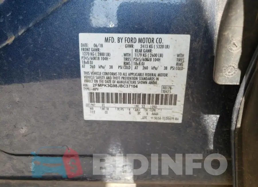 2FMPK3G98JBC37104 Photo# 13