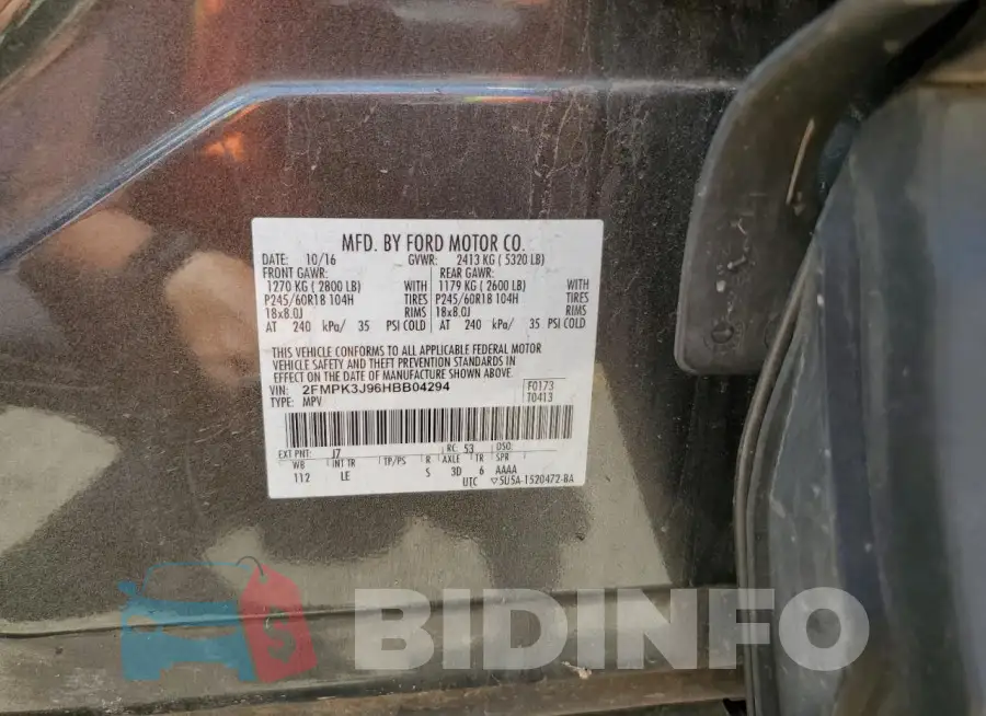 2FMPK3J96HBB04294 Photo# 14