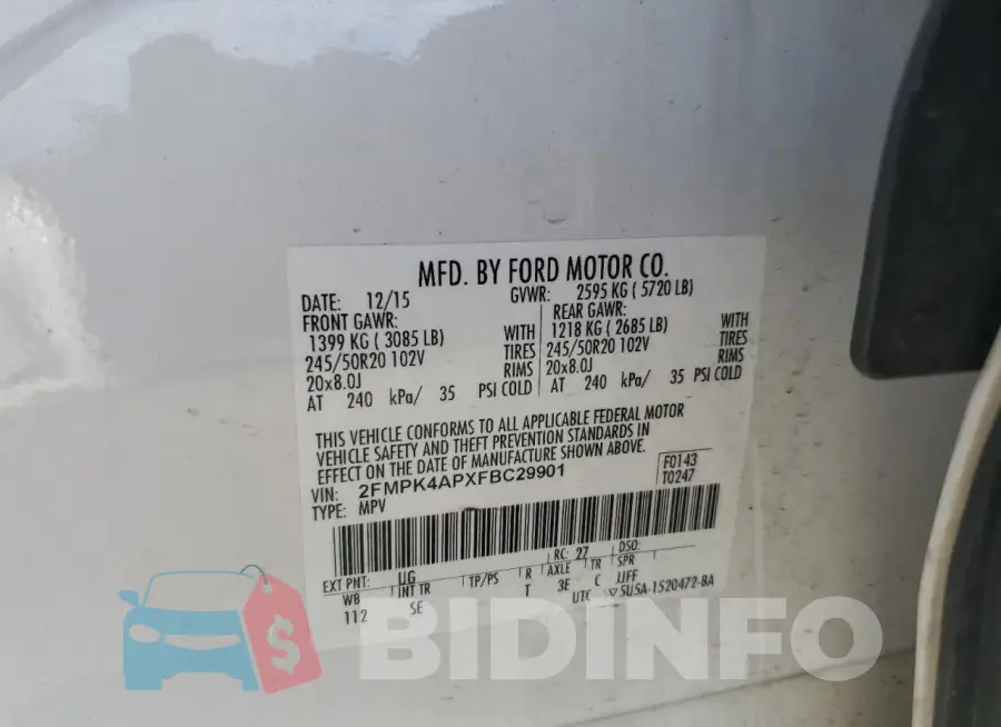 2FMPK4APXFBC29901 Photo# 13
