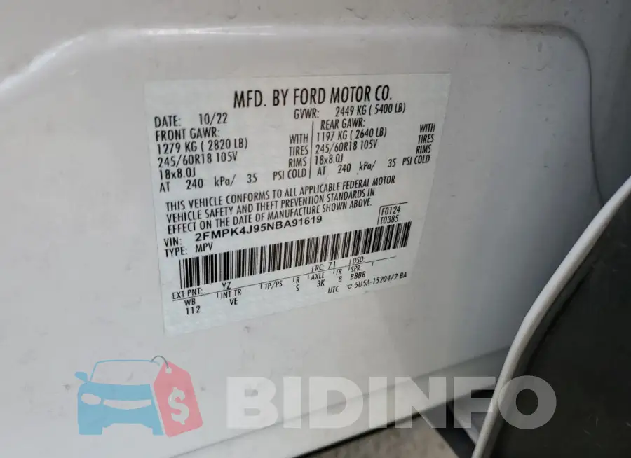 2FMPK4J95NBA91619 Photo# 13