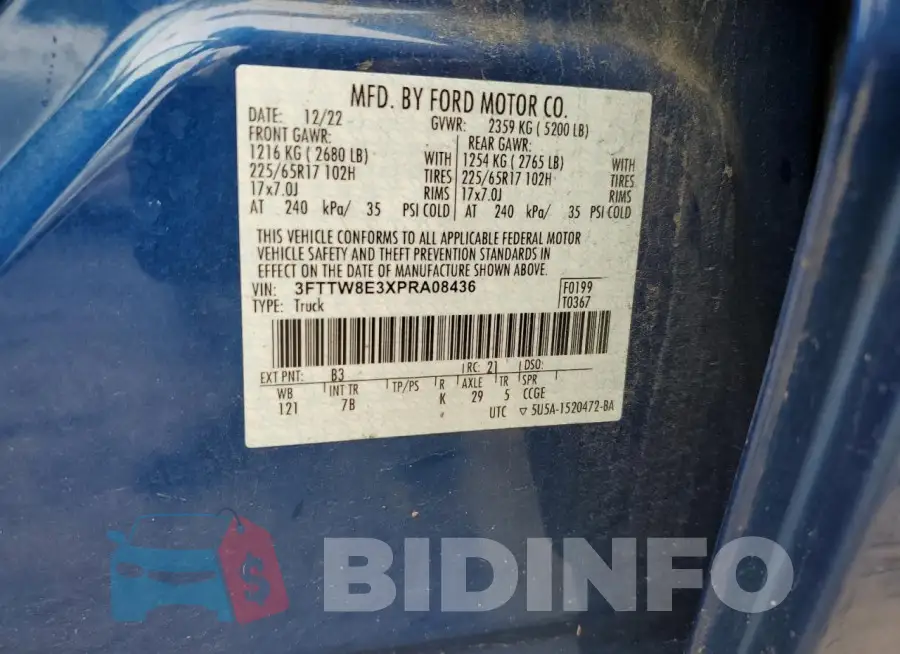 3FTTW8E3XPRA08436 Photo# 12