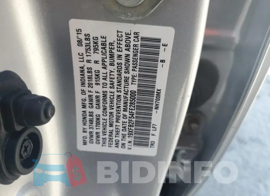 19XFB2F54FE285000 Photo# 12