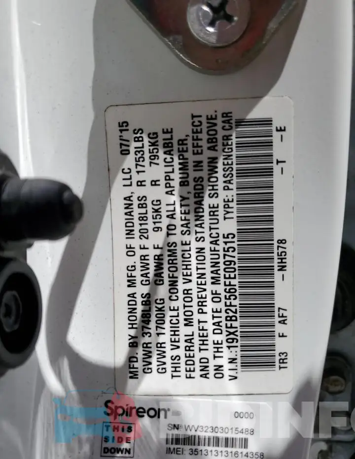 19XFB2F56FE097515 Photo# 12