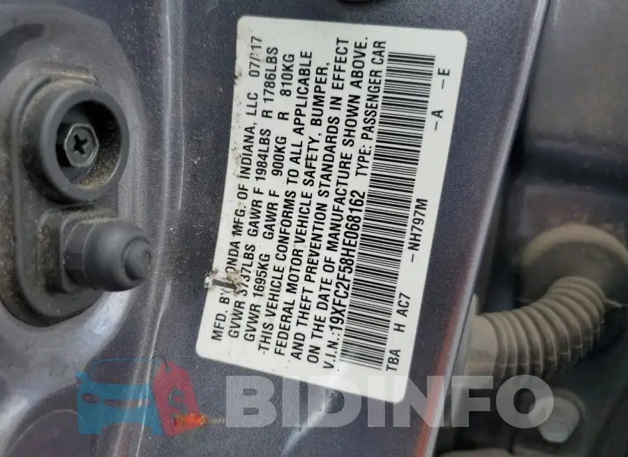 19XFC2F58HE068162 Photo# 12