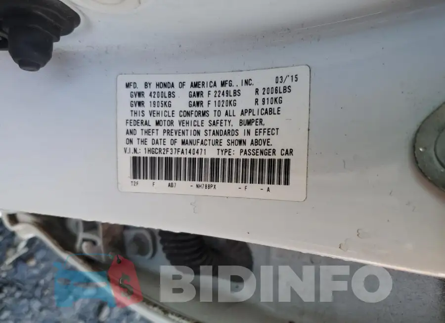 1HGCR2F37FA140471 Photo# 12