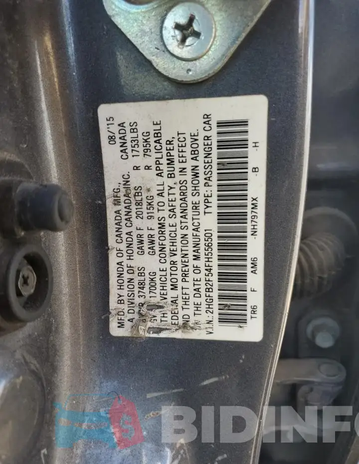 2HGFB2F54FH556501 Photo# 12